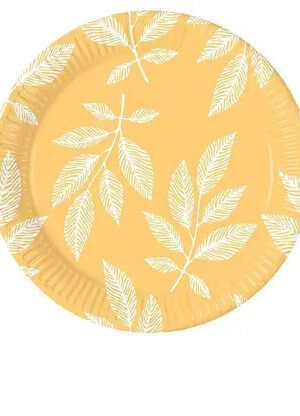Levél Orange Leaves papírtányér 8 db-os 23 cm