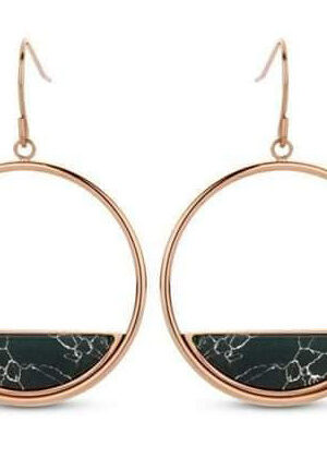Victoria Rose gold színű fekete mintás fülbevaló