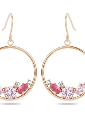 Victoria Rose gold színű színes köves fülbevaló