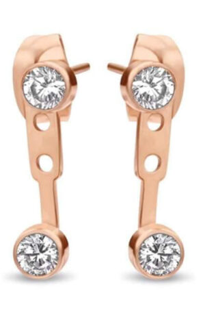 Victoria Rose gold színű fehér köves fülbevaló