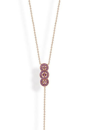 Victoria Rose gold színű rózsaszín köves nyaklánc