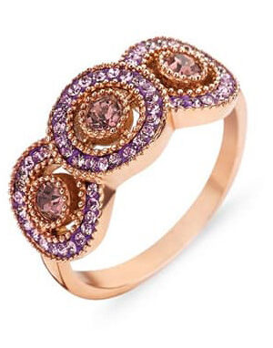 Victoria Rose gold színű rózsaszín köves gyűrű