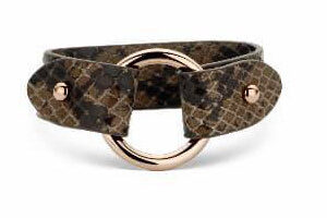 Victoria Rose gold színű barna mintás bőr karkötő
