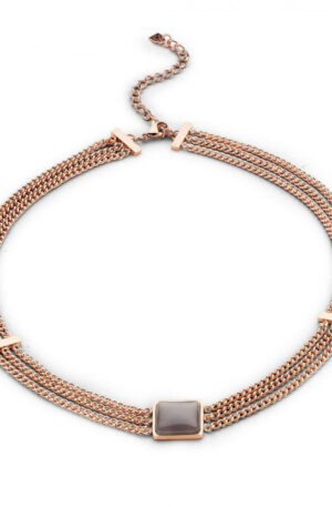 Victoria Rose gold színű barna köves nyaklánc