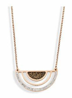 Victoria Rose gold színű fekete, fehér köves nyaklánc