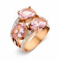 Victoria Rose gold színű fehér, rózsaszín köves gyűrű