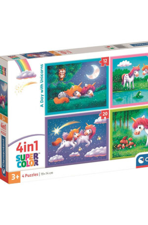 Unikornis-One-Day-4-az-1-ben-puzzle-Clementoni