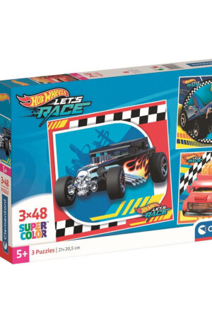 Hot-Wheels-3x48-db-os-puzzle-Clementoni
