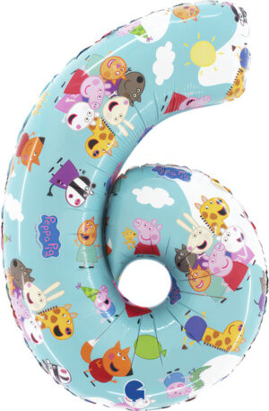 Peppa-malac-Blue-6-os-szam-folia-lufi-66-cm