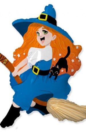 Witch-on-Broom-Boszorkany-folia-lufi-61-cm
