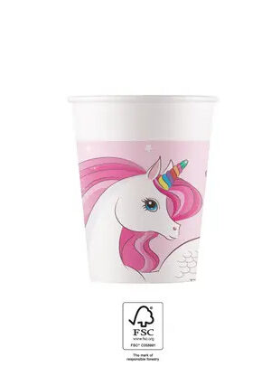 Unicorn-Rainbow-Colors-Unikornis-papir-pohar-8-db