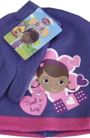 Disney-Dr-Plussi-Hug-Purple-gyerek-sapka-kesztyu-s
