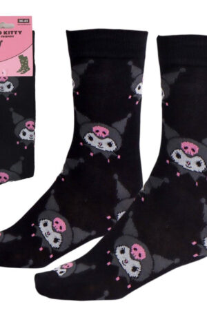 Hello-Kitty-Kuromi-Black-felnott-hosszu-szaru-zokn