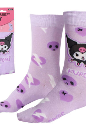 Hello-Kitty-Kuromi-Purple-felnott-hosszu-szaru-zok