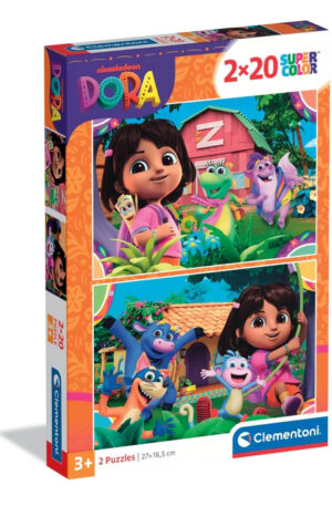 Dora-a-felfedezo-Garden-2x20-db-os-puzzle-Clemento