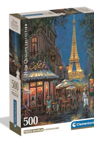 Parizs-Night-at-Eiffel-Cafe-500-db-os-Compact-puzz