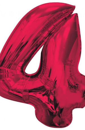 Piros-4-es-Red-szam-folia-lufi-92-cm