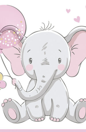 Baby-elefant-Pink-Balloon-szalveta-20-db-os-33x33