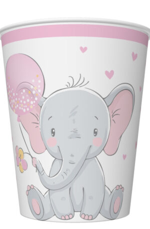 Baby-elefant-Pink-Balloon-papir-pohar-8-db-os-250