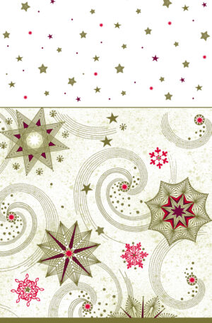 Karacsony-Gold-Stars-and-Twirls-papir-asztalterito