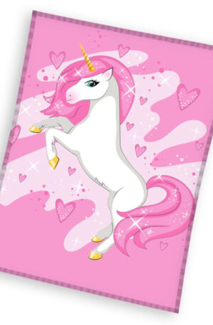 Unikornis-Pink-Heart-polar-takaro-150x200cm