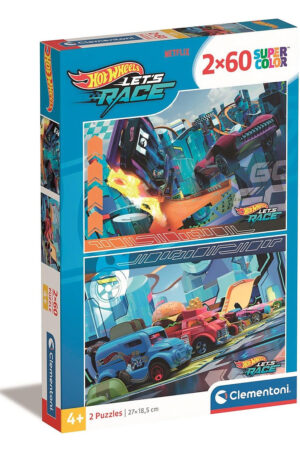 Hot-Wheels-Go-2x60-db-os-puzzle-Clementoni