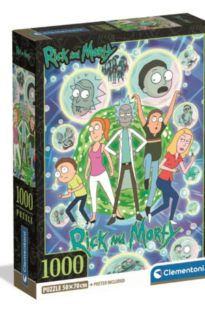 Rick-and-Morty-Green-Portal-1000-db-os-Compact-puz