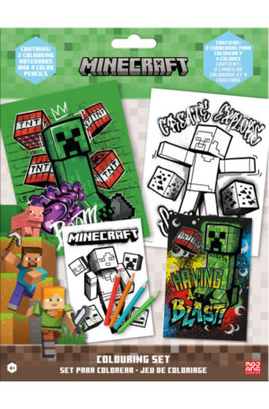 Minecraft-Having-a-Blast-szinezo-szett-matricaval