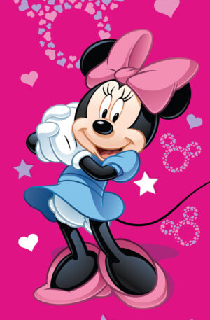 Disney-Minnie-Pink-Star-furdolepedo-strand-torolko