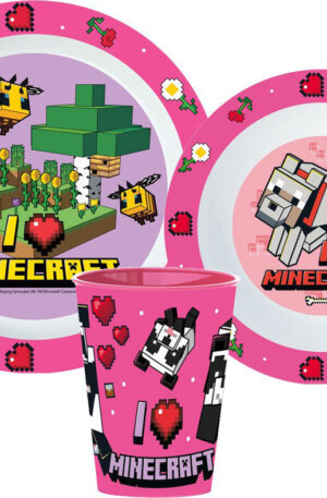 Minecraft-Girls-etkeszlet-micro-muanyag-szett-poha