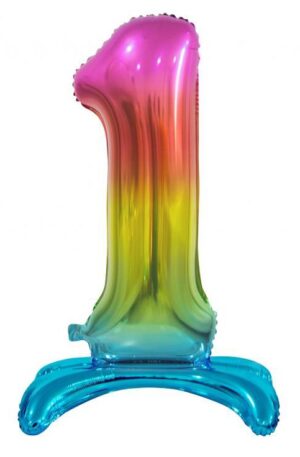 Rainbow-Szines-1-es-szam-folia-lufi-talppal-74-cm