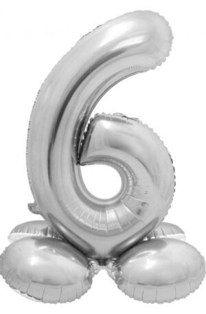 Silver-Ezust-6-os-szam-folia-lufi-talppal-72-cm