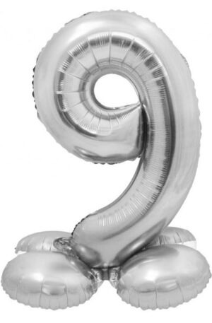 Silver-Ezust-9-es-szam-folia-lufi-talppal-72-cm