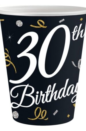 Happy-birthday-30-papir-pohar-6-db-os-200-ml
