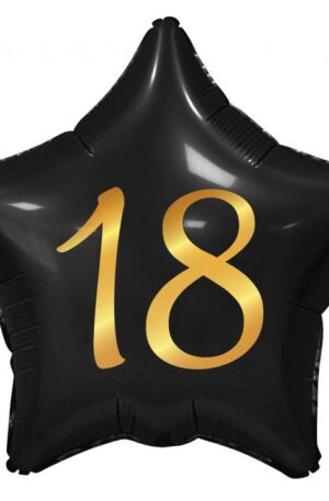 Happy-Birthday-Black-Fekete-csillag-18-folia-lufi