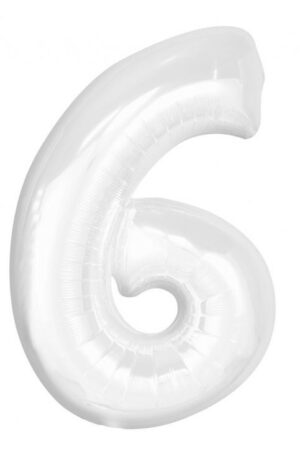 BC-White-Feher-6-os-szam-folia-lufi-92-cm