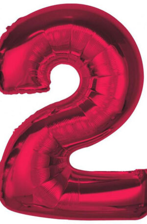 Piros-2-es-Red-szam-folia-lufi-92-cm