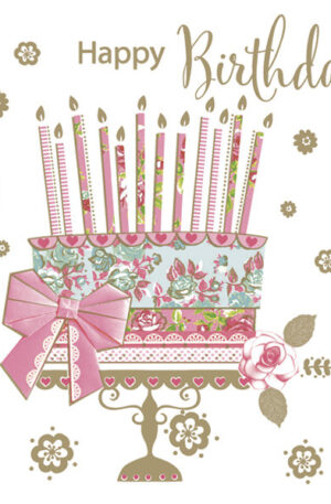 Happy-Birthday-Cake-on-Gold-Stand-szalveta-20-db-o