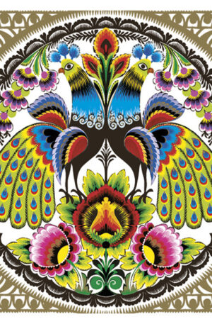 Allatos-Folk-Peacocks-Gold-szalveta-20-db-os-33x33