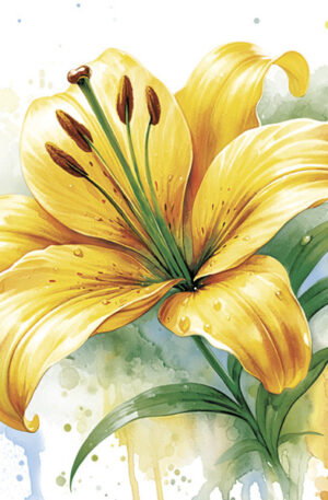 Virag-Yellow-Lily-szalveta-20-db-os-33x33-cm
