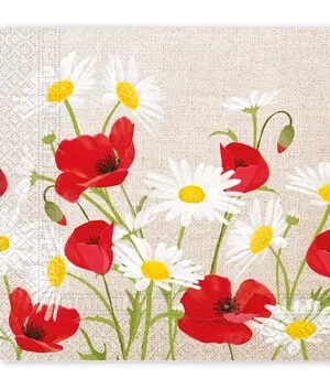 Virag-Daisies-Poppies-szalveta-20-db-os-33x33-cm-F