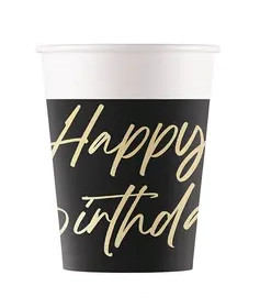 Happy-Birthday-Elegant-papir-pohar-8-db-os-200-ml
