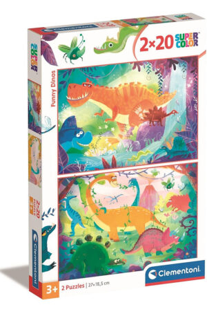 Dinoszaurusz-Funny-2x20-db-os-puzzle-Clementoni