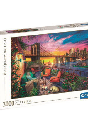 New-York-Balcony-Sunset-3000-db-os-puzzle-Clemento