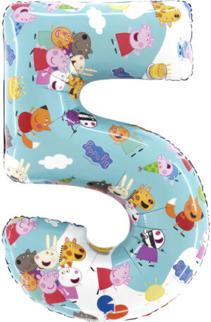 Peppa-malac-Blue-5-os-szam-folia-lufi-66-cm
